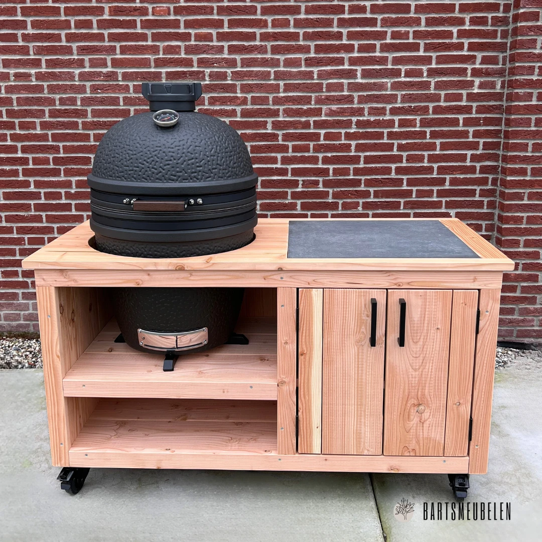 Buitenkeuken Opbergkast Keramische Tegel - Lengte 150 cm - Afbeelding 1